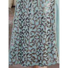 Directional Heavy Industrial Beaded Embroidery Arabic Women's Elegant Dress JALABIA V-Neck Black Creative Asymmetrical Splicing Latest Design Saudi National Day Gown