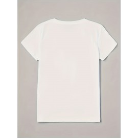 [Nature Print Women's T-Shirt] Nature-Inspired Geometric Print Women's Casual Short Sleeve T-Shirt | Breathable Semi-Sheer Fabric, Forest Scene with Trees, Birds & Compass Design, Machine Washable, Regular Fit for Outdoor Camping & Casual Attire