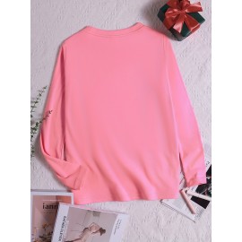 Women's Western Cowboy Graphic Long Sleeve Top - Vintage HOWDY Print with Hat & Bandana Design, Soft Grey All-Season Casual Shirt, Machine Washable Round Neck Women's Clothing, Seasonal Fashion, Comfortable Fit