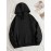 Women's Black Casual Hooded Sweatshirt with 