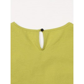 Vacation-Style Solid Color Sleeveless Women's Casual Pants Set